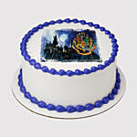 Hogwarts Logo Round Butterscotch Photo Cake