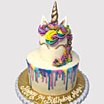 Layered Colourful Unicorn Black Forest Cake