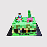 Minecraft Character Steve Black Forest Cake