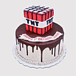 Minecraft TNT Birthday Butterscotch Cake