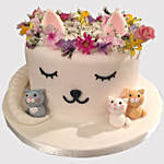 Mom Cat With Little Kittens Butterscotch Cake