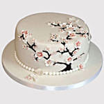 Pretty White Christening Truffle Cake