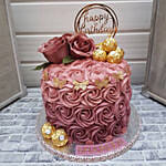 Rosy Birthday Truffle Cake