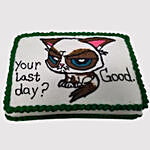 Sad Cat Farewell Vanilla Cake