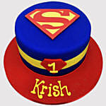 Superman Logo Fondant Black Forest Cake