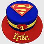 Superman Logo Fondant Butterscotch Cake
