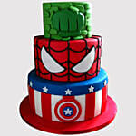 Three Layered Avengers Black Forest Cake