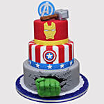 Three Tier Avengers Black Forest Cake