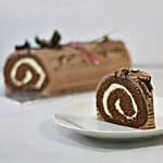 Poinsettia Plant with chocolate log cake