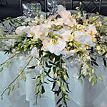 White & Peach Floral Table Arrangement