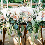 Peach & White Floral Table Arrangement