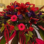 Red Floral Table Arrangement