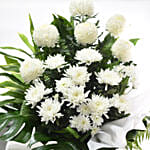 White Ball Mums Flower Stand