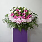 Gerberas N White Ball Mums Flower Stand