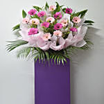 Light N Dark Pink Gerberas Flower Stand