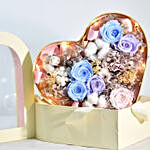 Beautiful Forever Roses Heart Box Arrangement