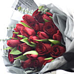 Gracefully Yours Roses & Tulips Bouquet