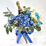 Vibrant Blue Floral Vase