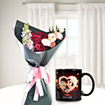 Crazy For You Flower Bouquet with Personalised Mug