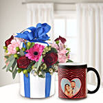 Perfect You Flowers In Vase with Personalised Mug