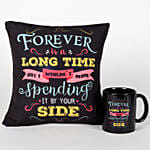 Forever By Your Side Printed Cushion And Mug Combo