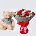 Luxurious Bouquet and Teddy Bear