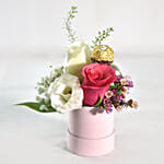 Pink Roses Box With Rocher & Birthday Balloon