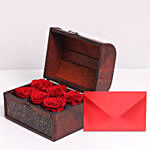 6 Roses Treasure Box With Greeting Card