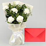 6 Carnations Bunch With Greeting Card