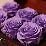 Forever Purple Roses In Wooden Box