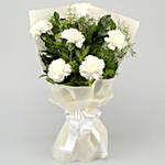 Graceful 6 White Carnations Bunch