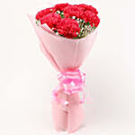 Pink Carnations Bouquet With I Love You Balloon