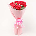 Pink Carnations Bouquet With Greeting Card