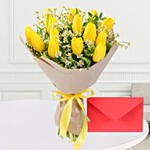 Yellow Tulips With Greeting Card