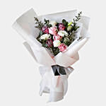Pink Flower Bunch With Greeting Card