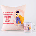 Strength Beauty Women Day Cushion N Mug