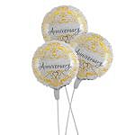 Bloomy Flower Bunch With Anniversary Balloon