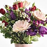 Beautiful Mixed Flowers In Glass Vase
