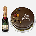 Chocolate Cake With Moet and Chandon