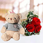 Romantic Roses Teddy Combo & Black Forest Cake