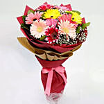 Bunch Of 10 Gerberas with Cushion