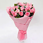 Bunch of 20 Lovely Pink Roses With Tesco Rosso Wine