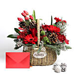 Seasons Floral Arrangement With Greeting Card