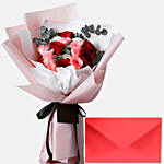 12 Mixed Roses With Greeting Card