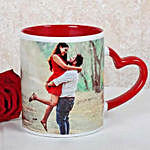 Personalised Red Ceramic Mug With Purple Orchid Plant