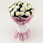 Vibrant White Carnation Bouquet