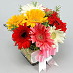 8 Petite Mixed Gerbera Floral Vase