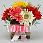 8 Petite Mixed Gerbera Floral Vase