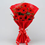8 Red Elegance Gerbera Blossoms