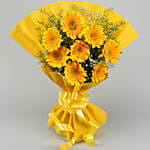 8 Yellow Mystique Gerbera Blossoms